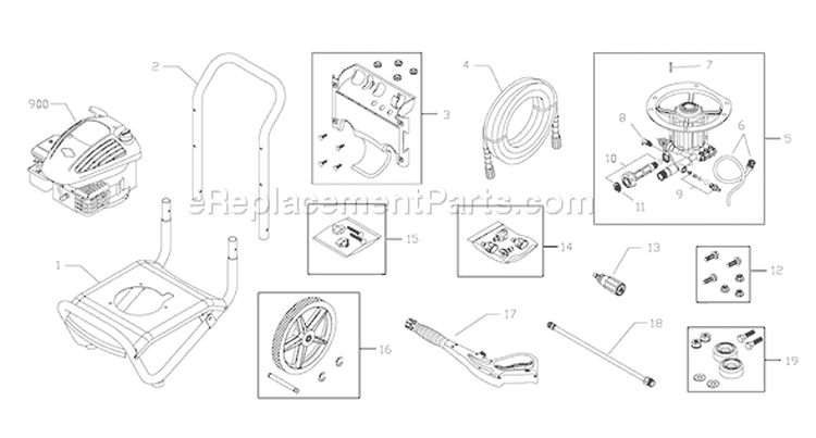Page A Diagram and Parts List for 020228-2  Briggs and Stratton Pressure Washer
